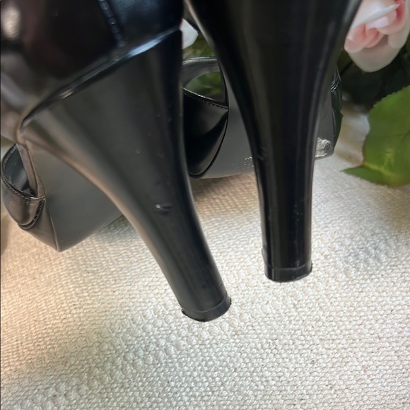 👠Apostrophe Vintage Black Peep Toe Heels - Picture 15 of 16